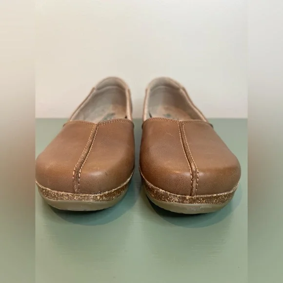 Stegman Brown Leather Loafers Liesl Leather Skimmer Wool Lined Womens 8 Shoes - Picture 4 of 11